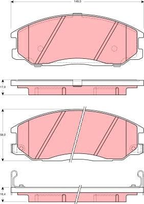 TRW GDB3257 - Brake Pad Set, disc brake onlydrive.pro