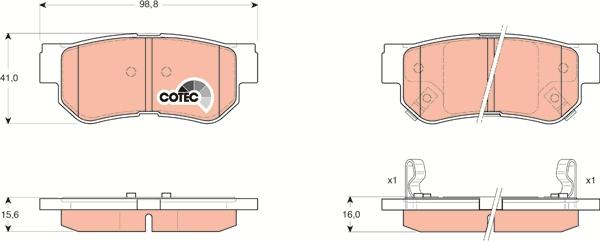 TRW GDB3284 - Brake Pad Set, disc brake onlydrive.pro