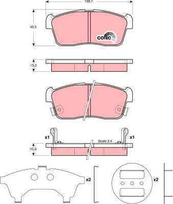 TRW GDB3236 - Brake Pad Set, disc brake onlydrive.pro