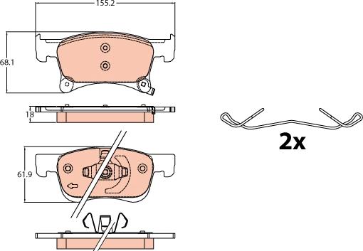 TRW GDB2091 - Brake Pad Set, disc brake onlydrive.pro