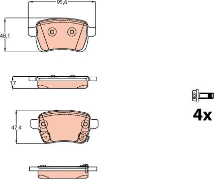 TRW GDB2093 - Brake Pad Set, disc brake onlydrive.pro