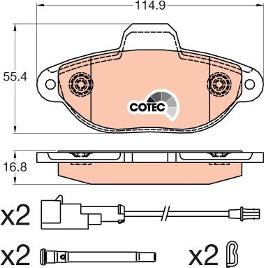 TRW GDB2041 - Brake Pad Set, disc brake onlydrive.pro