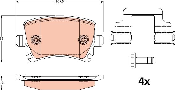 TRW GDB2083 - Piduriklotsi komplekt,ketaspidur onlydrive.pro