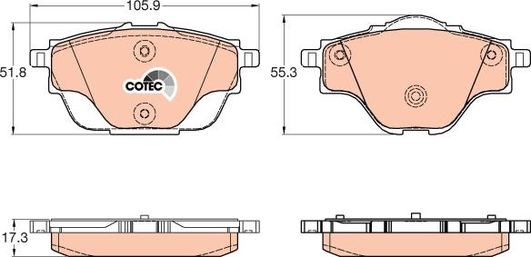 TRW GDB2034 - Brake Pad Set, disc brake onlydrive.pro