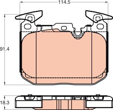 TRW GDB2031 - Brake Pad Set, disc brake onlydrive.pro