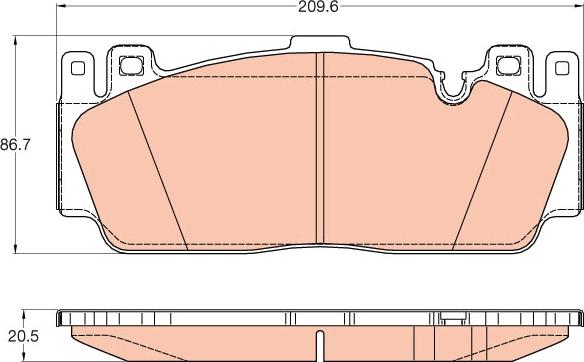 TRW GDB2020 - Brake Pad Set, disc brake onlydrive.pro