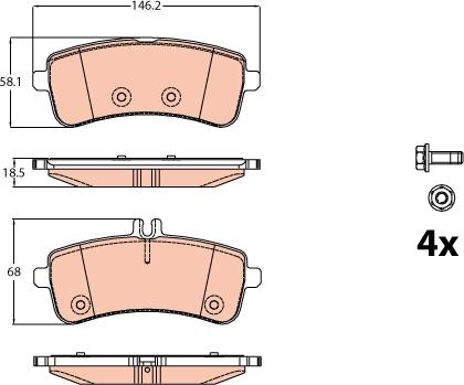 TRW GDB2079 - Brake Pad Set, disc brake onlydrive.pro