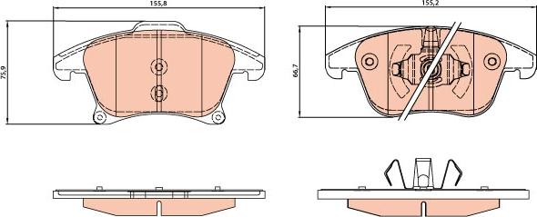 TRW GDB2075 - Brake Pad Set, disc brake onlydrive.pro