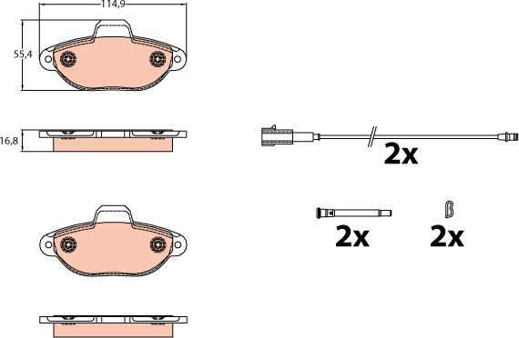 TRW GDB2141 - Brake Pad Set, disc brake onlydrive.pro