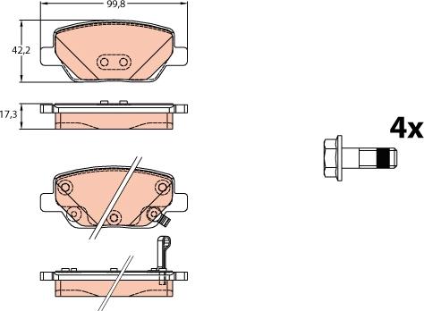 TRW GDB2156 - Brake Pad Set, disc brake onlydrive.pro