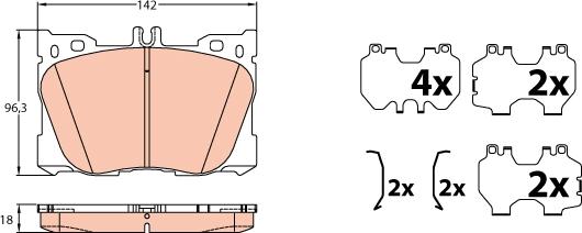 TRW GDB2150 - Brake Pad Set, disc brake onlydrive.pro