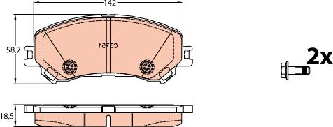 TRW GDB2152 - Brake Pad Set, disc brake onlydrive.pro