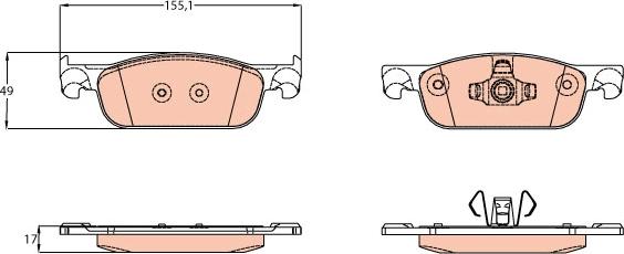 TRW GDB2157 - Piduriklotsi komplekt,ketaspidur onlydrive.pro