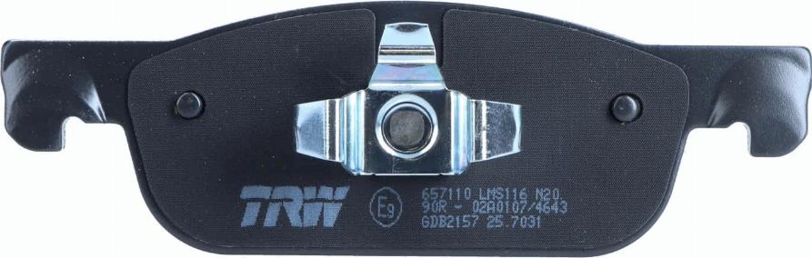 TRW GDB2157 - Brake Pad Set, disc brake onlydrive.pro