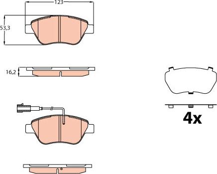 TRW GDB2164 - Brake Pad Set, disc brake onlydrive.pro