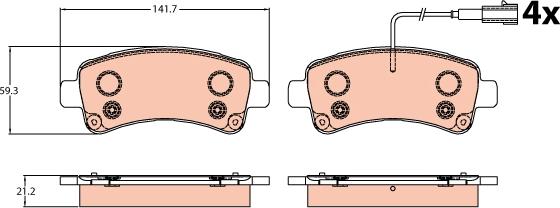 TRW GDB2106 - Brake Pad Set, disc brake onlydrive.pro