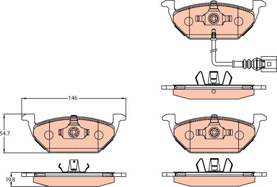 TRW GDB2108 - Brake Pad Set, disc brake onlydrive.pro