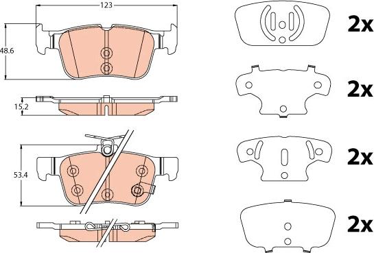 TRW GDB2115 - Brake Pad Set, disc brake onlydrive.pro