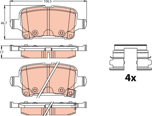 TRW GDB2180 - Brake Pad Set, disc brake onlydrive.pro