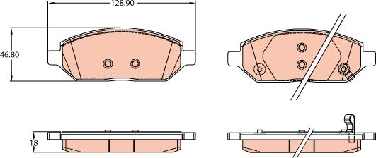 TRW GDB2135 - Brake Pad Set, disc brake onlydrive.pro