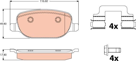 TRW GDB2129 - Piduriklotsi komplekt,ketaspidur onlydrive.pro