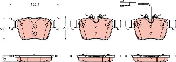 TRW GDB2364 - Brake Pad Set, disc brake onlydrive.pro