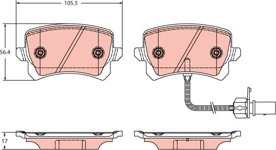 TRW GDB2389 - Brake Pad Set, disc brake onlydrive.pro