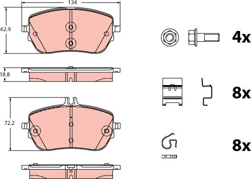 TRW GDB2330 - Piduriklotsi komplekt,ketaspidur onlydrive.pro