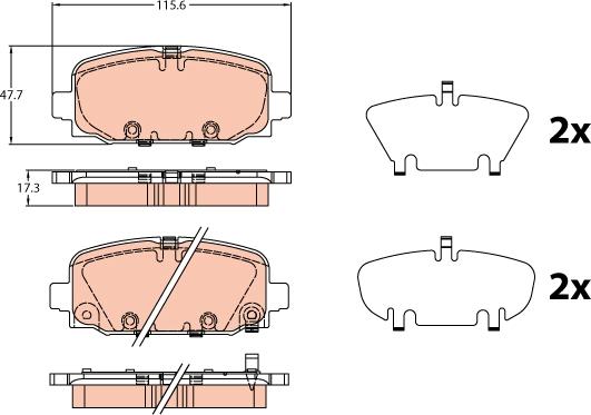 TRW GDB2321 - Brake Pad Set, disc brake onlydrive.pro