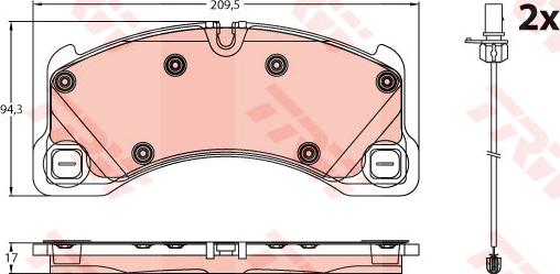 TRW GDB2243 - Brake Pad Set, disc brake onlydrive.pro