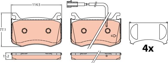 TRW GDB2205 - Brake Pad Set, disc brake onlydrive.pro