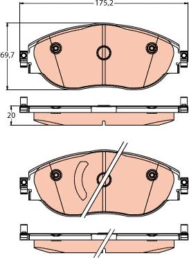 TRW GDB2219 - Brake Pad Set, disc brake onlydrive.pro