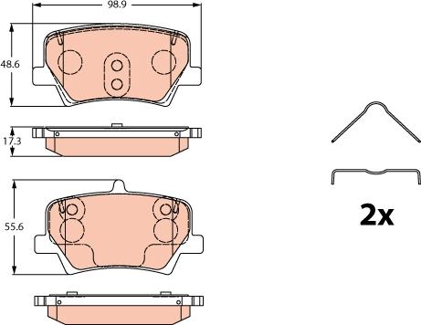 TRW GDB2277 - Brake Pad Set, disc brake onlydrive.pro