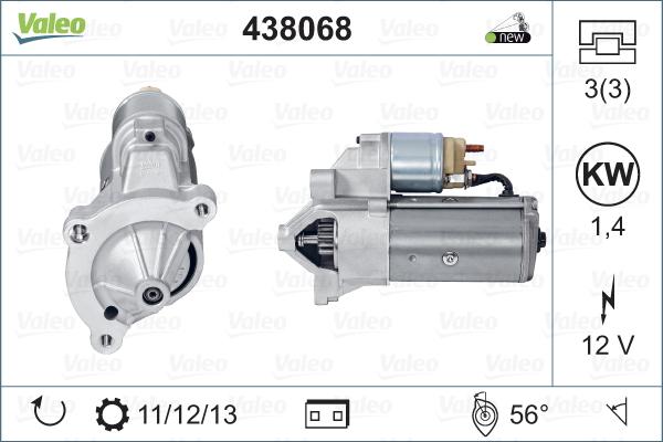 Valeo 438068 - Käynnistinmoottori onlydrive.pro