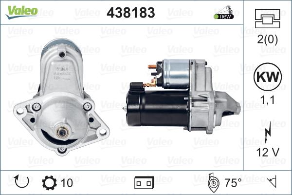 Valeo 438183 - Starter onlydrive.pro