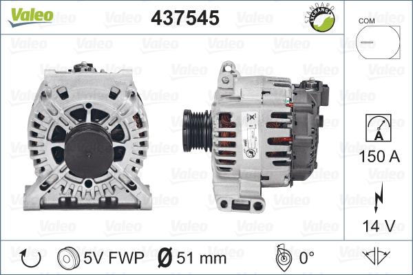 Valeo 437545 - Kintamosios srovės generatorius onlydrive.pro