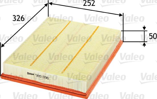 Valeo 585096 - Air Filter, engine onlydrive.pro