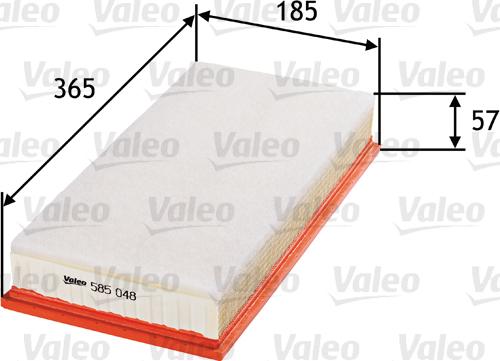 Valeo 585048 - Air Filter, engine onlydrive.pro