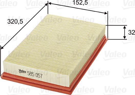 Valeo 585057 - Air Filter, engine onlydrive.pro