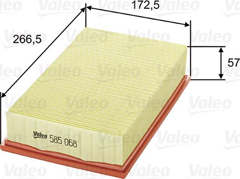 Valeo 585068 - Air Filter, engine onlydrive.pro