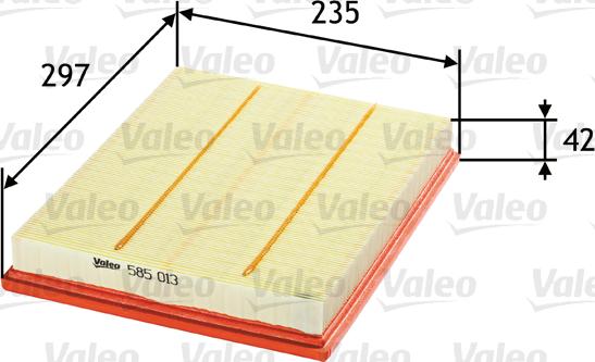 Valeo 585013 - Air Filter, engine onlydrive.pro