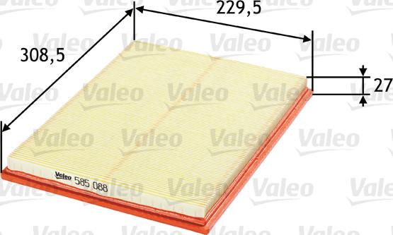 Valeo 585088 - Air Filter, engine onlydrive.pro