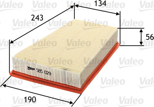 Valeo 585029 - Air Filter, engine onlydrive.pro