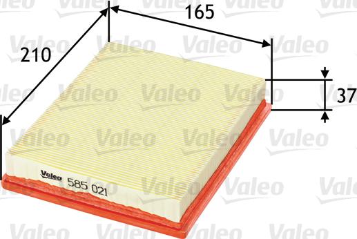 Valeo 585021 - Air Filter, engine onlydrive.pro