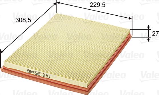 Valeo 585070 - Air Filter, engine onlydrive.pro