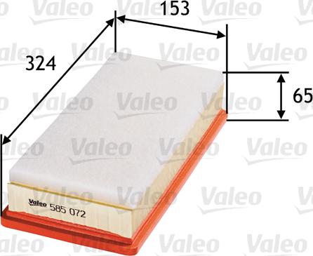 Valeo 585072 - Air Filter, engine onlydrive.pro
