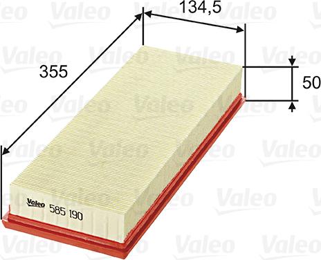 Valeo 585190 - Air Filter, engine onlydrive.pro