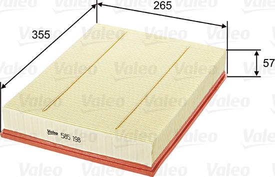 Valeo 585198 - Air Filter, engine onlydrive.pro