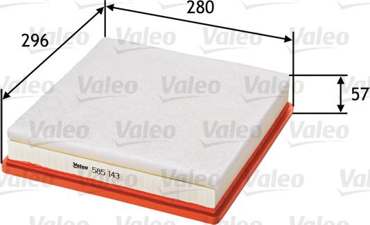 Valeo 585143 - Air Filter, engine onlydrive.pro