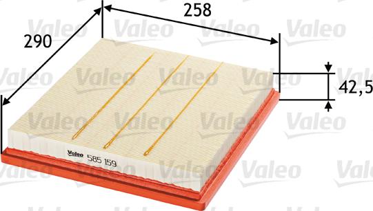 Valeo 585159 - Air Filter, engine onlydrive.pro